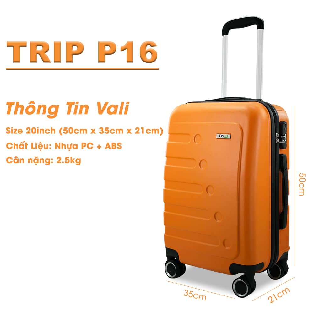 Thong tin Vali kéo du lịch TRIP P16